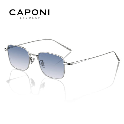 CAPONI Fashion Women Sunglasses Titanium Outdoor Sun Glasses Anti Glare UV400 Protect Gradient Blue Lenses Silver Shade CP35610