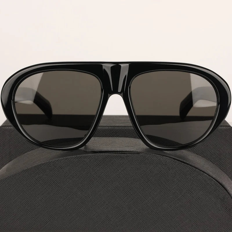 New Oversized Pilot Oval Sunglasses For Women Brand Designer Ladies Retro Eyeware Simple Outdoor Driving Traveling Sun Glasses