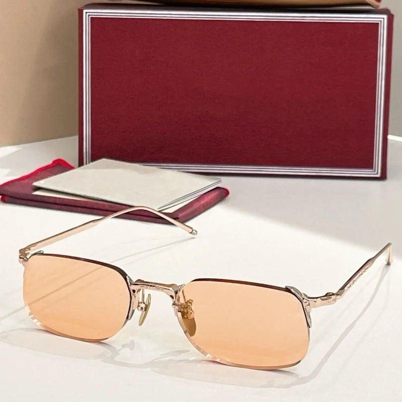 FONDA pure titanium frameless sunglasses - top-quality fashionable luxury accessories designed for both men and women with UV400