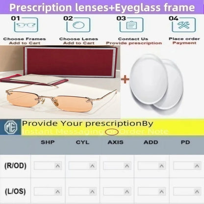 FONDA pure titanium frameless sunglasses - top-quality fashionable luxury accessories designed for both men and women with UV400