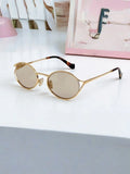 Luxury Women Metal Sunglasses Brand Designer Half-Frame Diamond-Shaped Eyeware Ladies Summer Travelling Beach For Sun Glasses