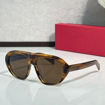 New Oversized Pilot Oval Sunglasses For Women Brand Designer Ladies Retro Eyeware Simple Outdoor Driving Traveling Sun Glasses