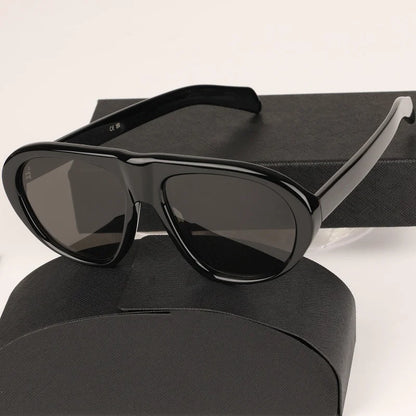 New Oversized Pilot Oval Sunglasses For Women Brand Designer Ladies Retro Eyeware Simple Outdoor Driving Traveling Sun Glasses