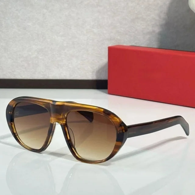 New Oversized Pilot Oval Sunglasses For Women Brand Designer Ladies Retro Eyeware Simple Outdoor Driving Traveling Sun Glasses
